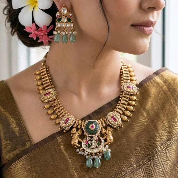 Geet Gold Plated Kundan Necklace Set